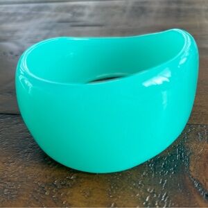 Vintage Resin Rare Turquoise Wave Hobo Organic Round 70’s Hippie Bangle Bracelet